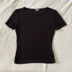 Free People Intimately Black Short Sleeve Tee
